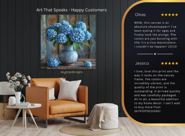 Blue Hydrangea Vase Art