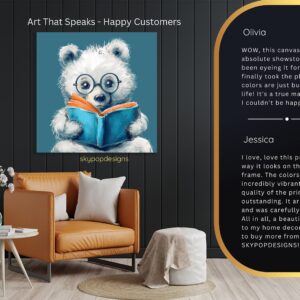 Bear Reading Book Art