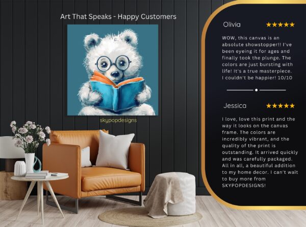 Bear Reading Book Art