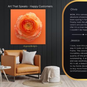 Orange Ranunculus Bloom Art