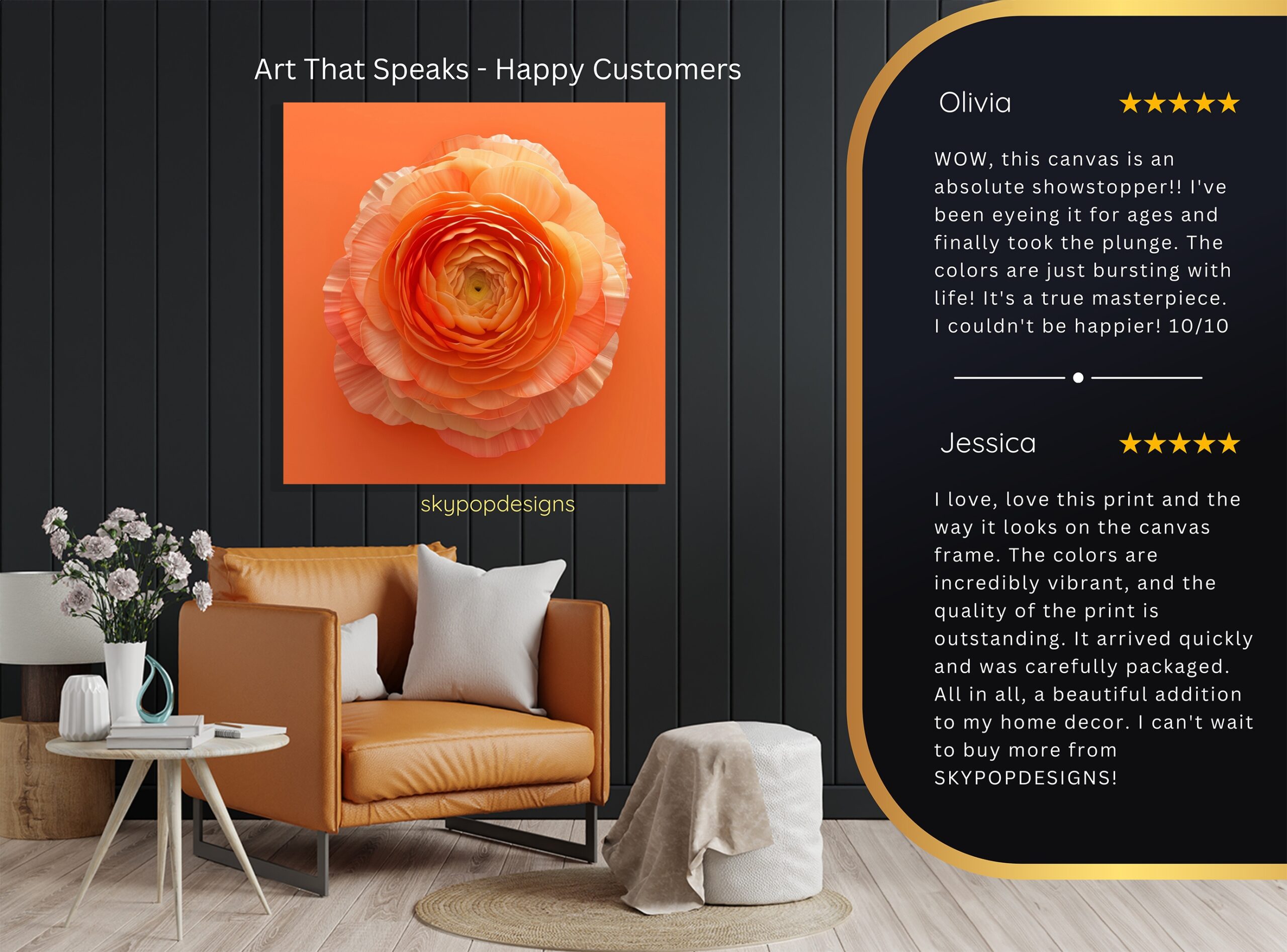 8.jpg Orange Ranunculus Bloom Art