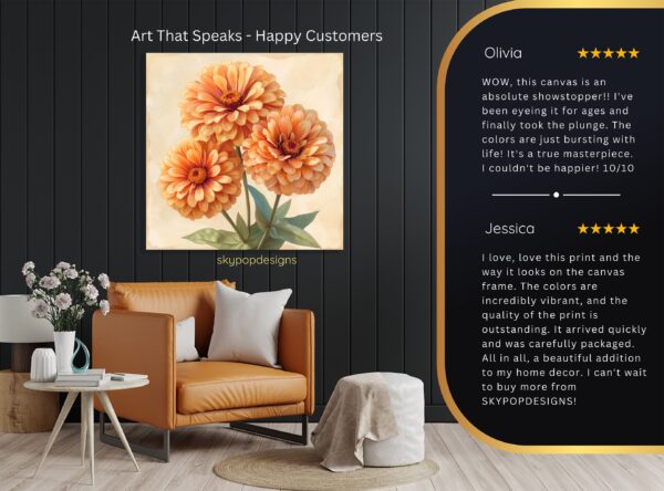 Zinnia Flowers Art