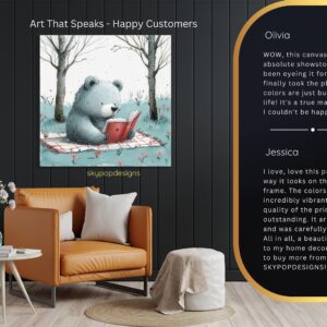 Bear Reading Book Art