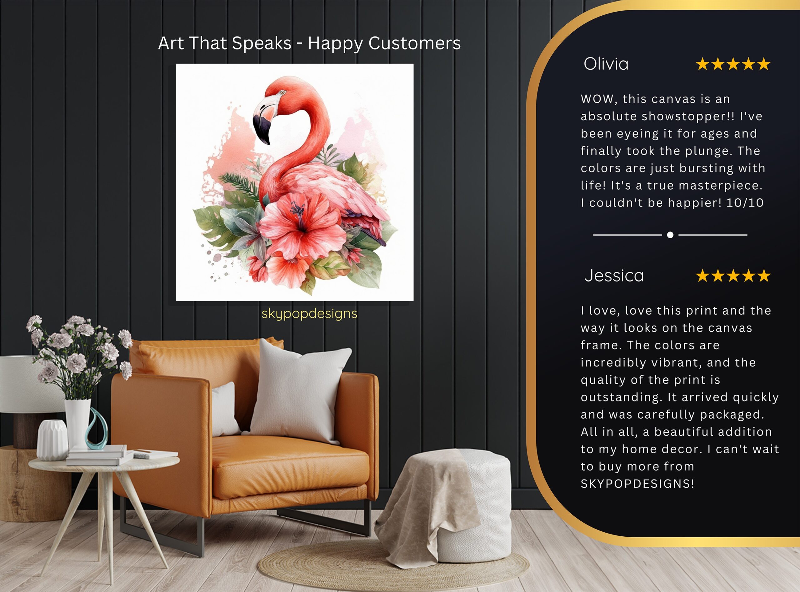 8.jpg Flamingo Flower Paradise Art