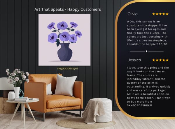 Purple Petunias Vase Art