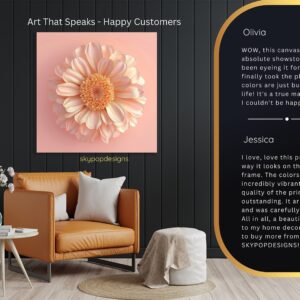 Peachy Dahlia Bloom Art