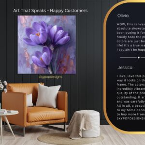 Purple Crocus Blooms Art