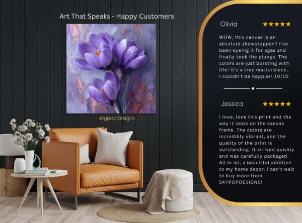 Purple Crocus Blooms Art