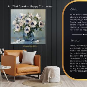 White Anemone Bouquet Art