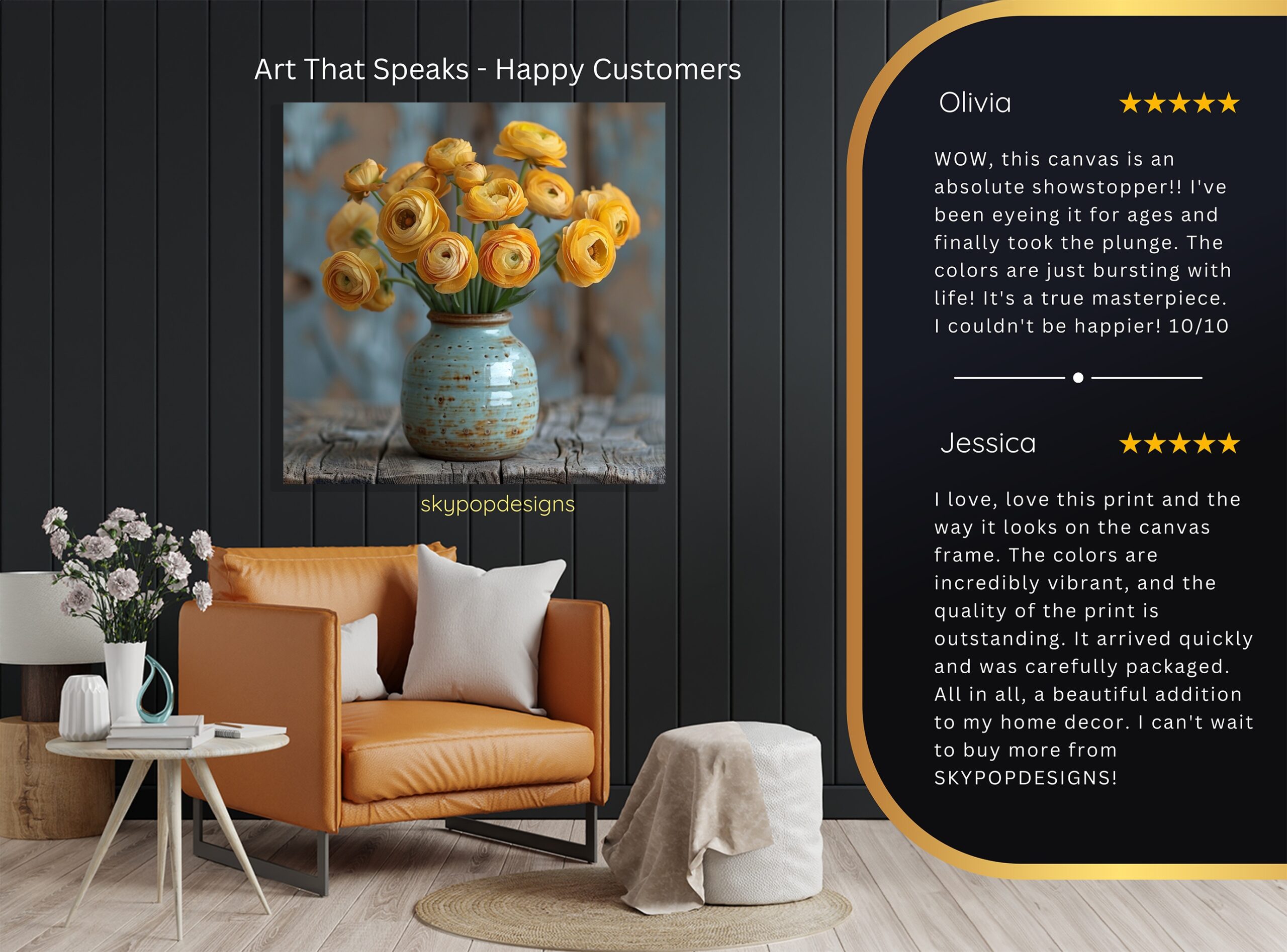 8.jpg Yellow Ranunculus Flower Vase Art