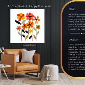 Retro Floral Burst Art