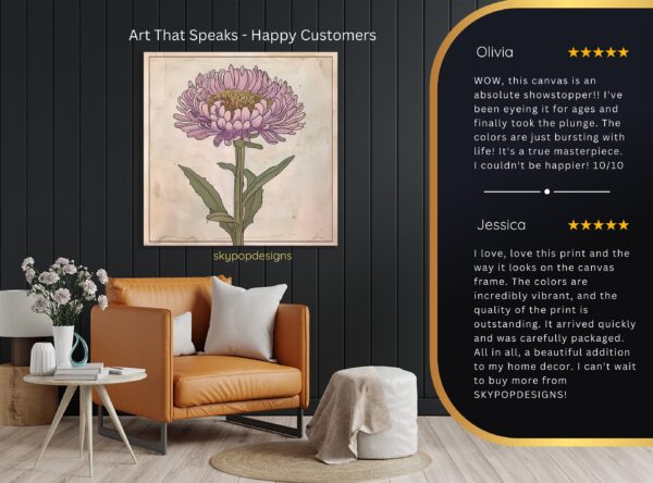 Pink Aster Bloom Art