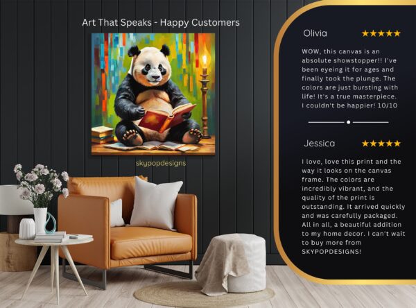 Panda Bookworm Art