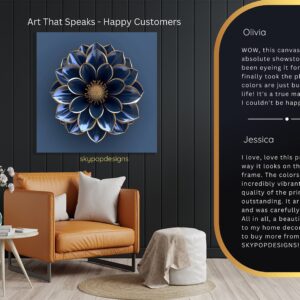Royal Blue Dahlia Art