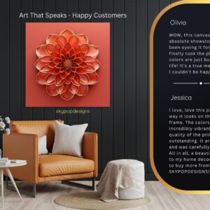 Red Dahlia Bloom Art