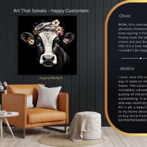 Highland Cow Floral Crown Art