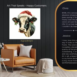 Highland Cow Christmas Art