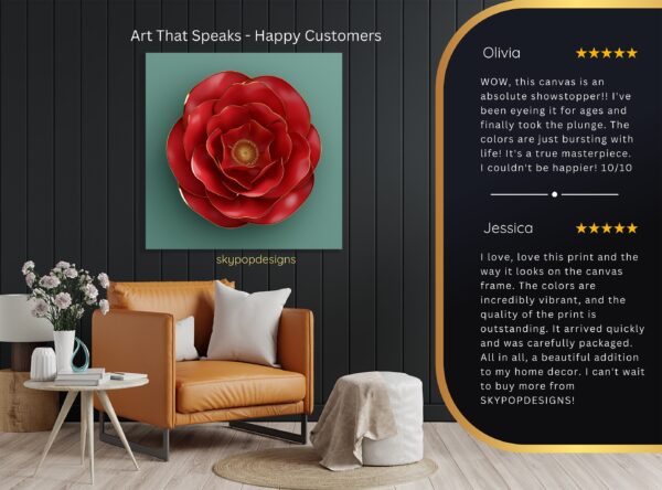 Red Camellia Art