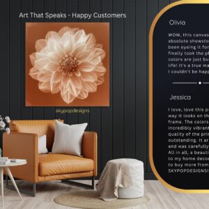 Dahlia Bloom Art Poster or Canvas