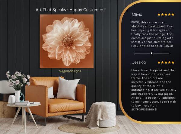Dahlia Bloom Art Poster or Canvas
