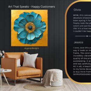 Teal Flower Art