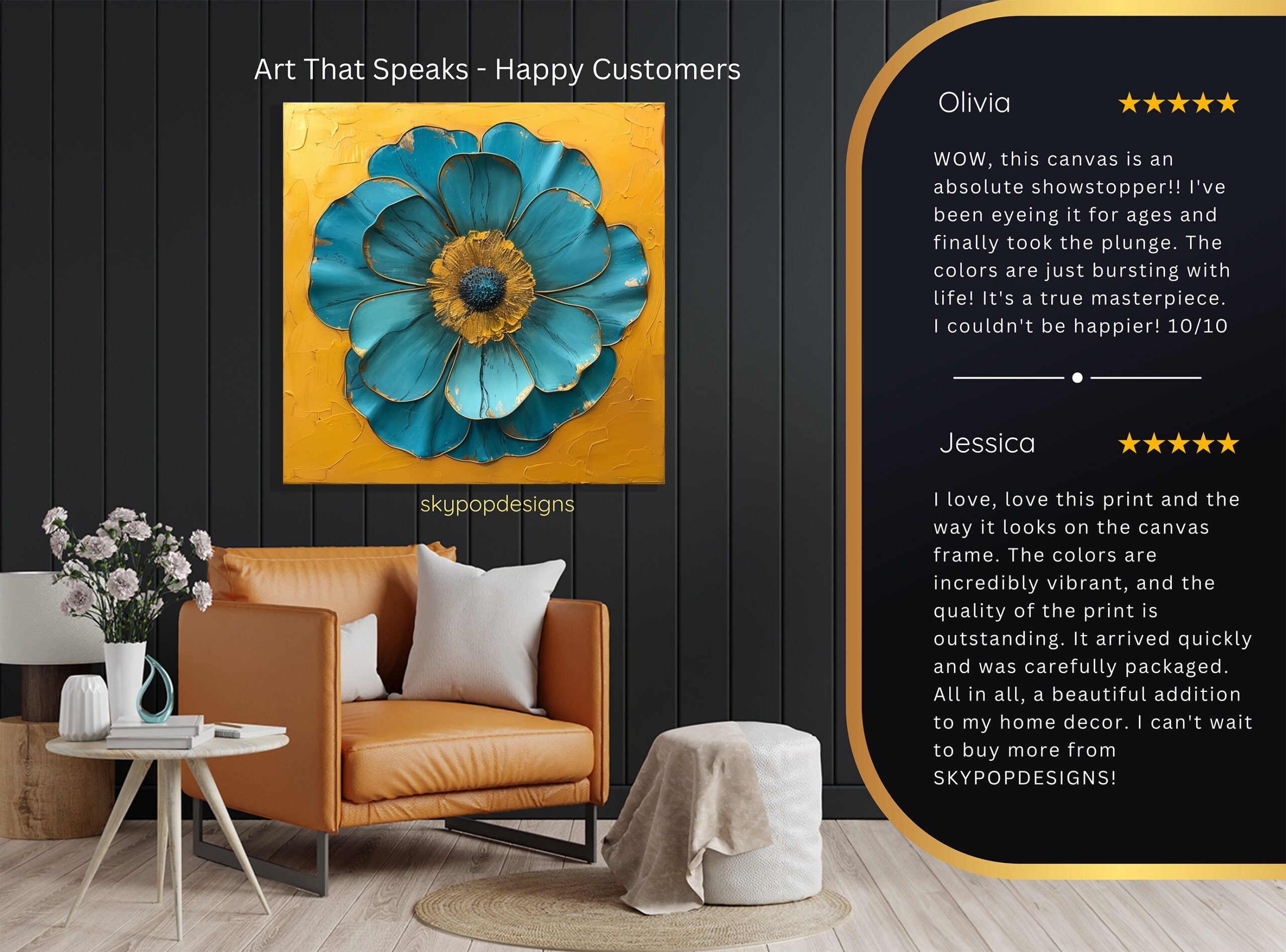 8.jpg Teal Flower Art