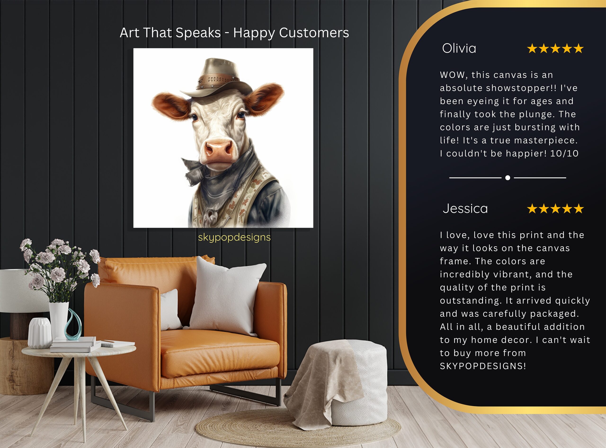 8.jpg Cowboy Highland Cow Art