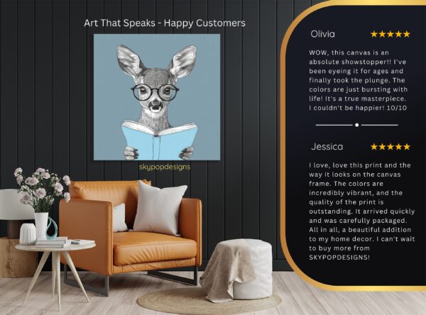 Deer Reading Art