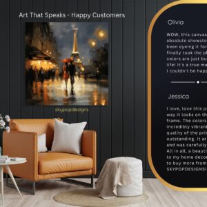 Parisian Romance Rainy Night Art