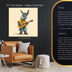 Donkey Playing Guitar Art