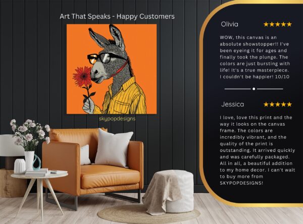 Donkey with Flower Art