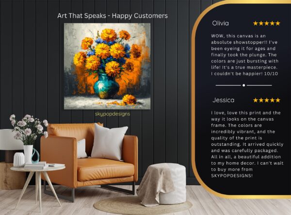 Vibrant Marigold Bouquet Art