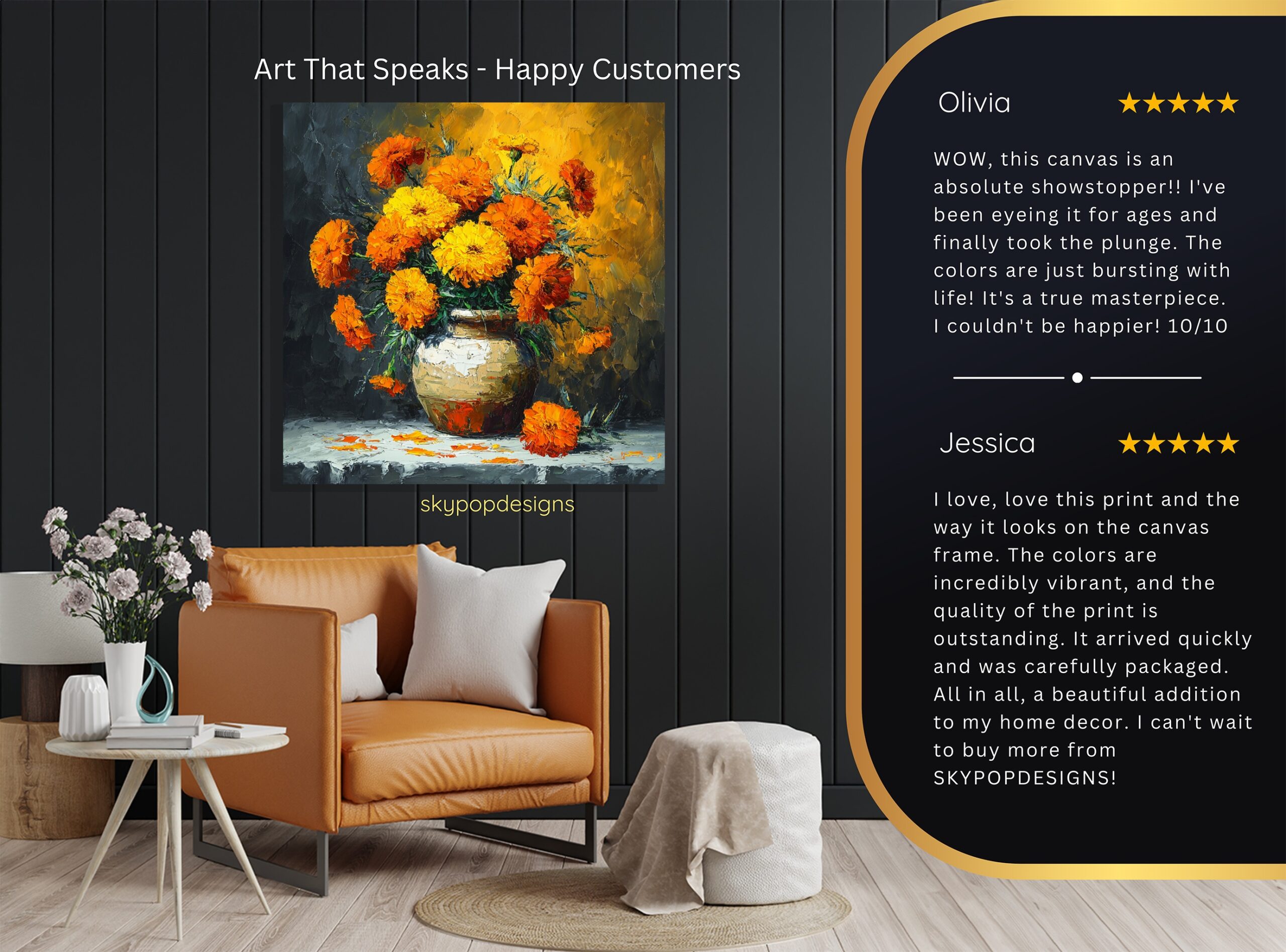 8.jpg Vibrant Marigold Bouquet Art
