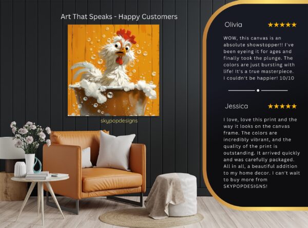 Rooster Bath Time Art