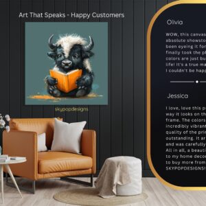 Yak Reading Book Art