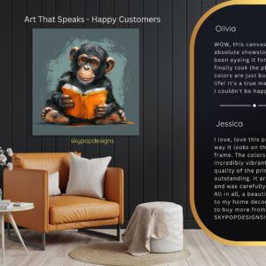 Chimpanzee Reading Art
