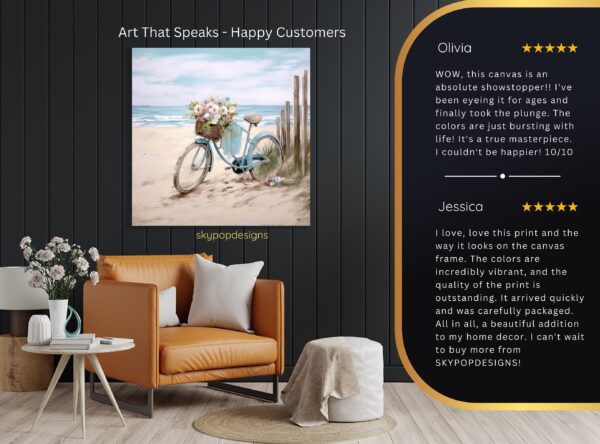Beach Bicycle Blossom Art