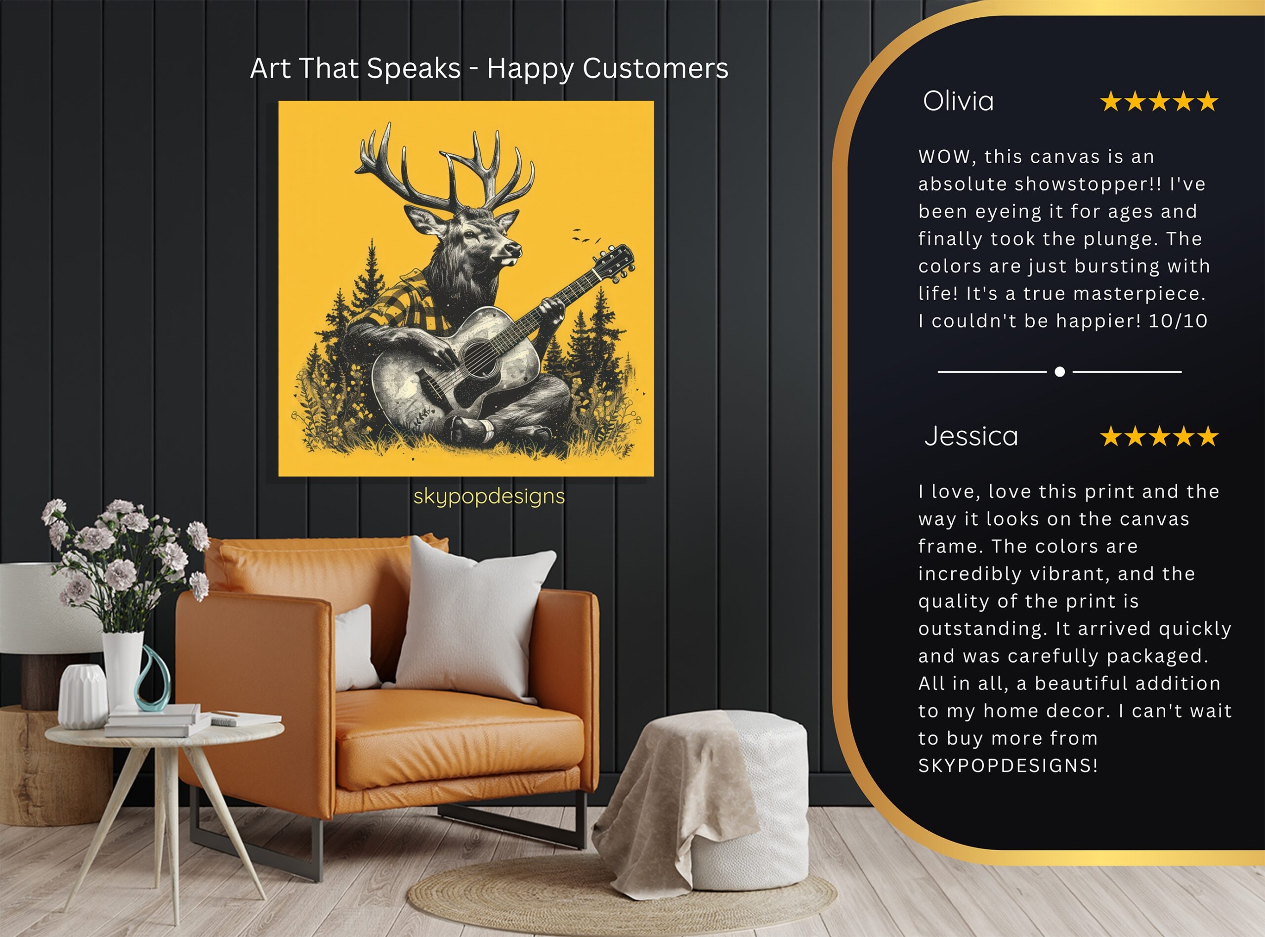 8.jpg Deer Guitarist Art
