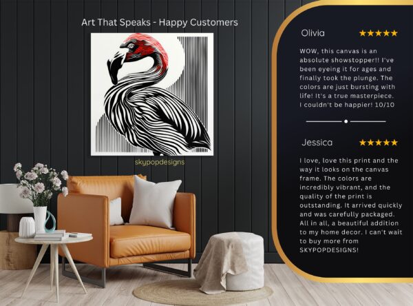 Flamingo Stripes Art