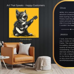 Rock Star Cat Music Art