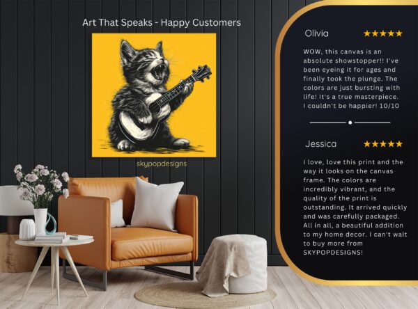 Rock Star Cat Music Art
