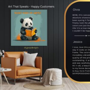 Panda Reading Book Art