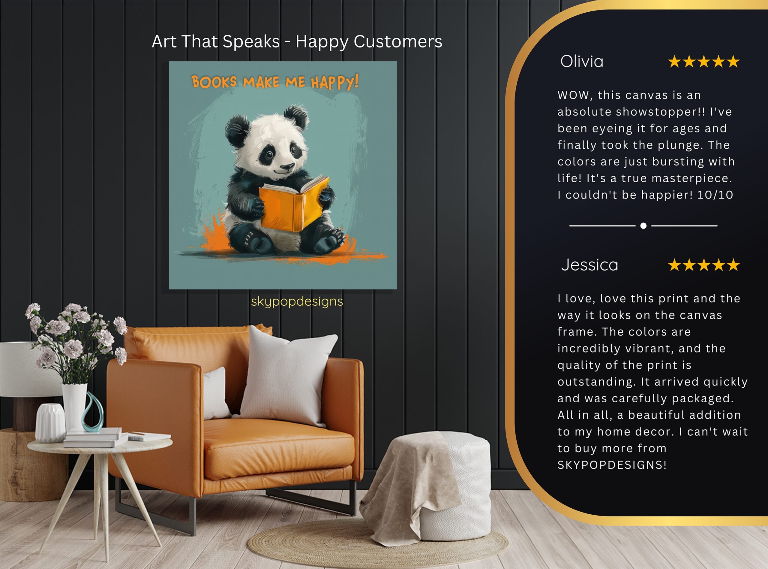 8.jpg Panda Reading Book Art