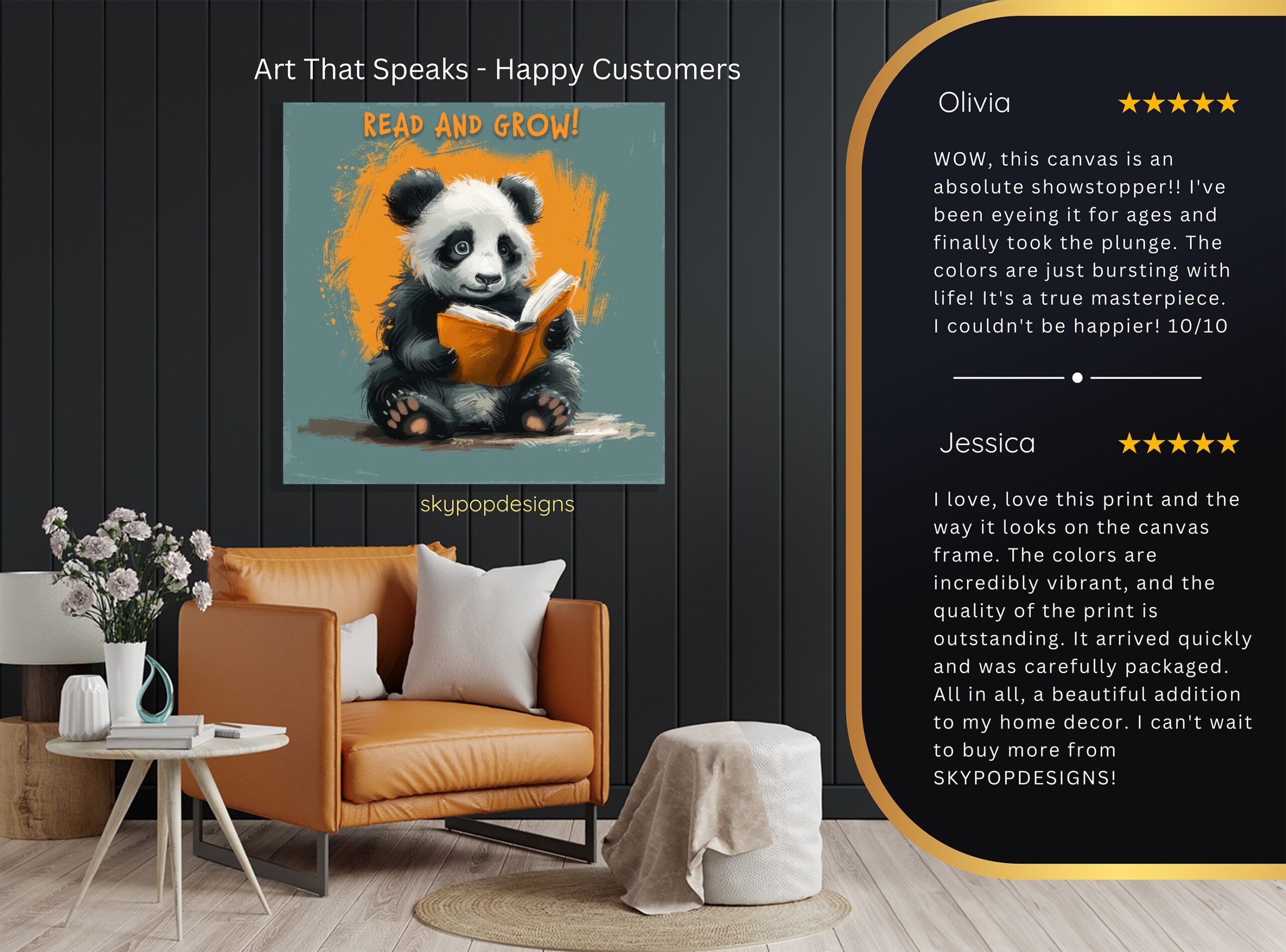 8.jpg Panda Reading Art