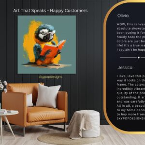 Parrot Reading Book Art
