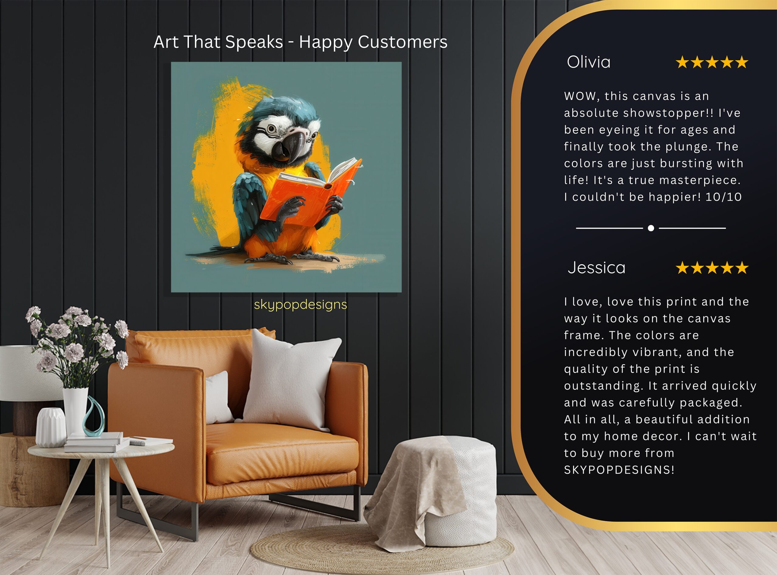 8.jpg Parrot Reading Book Art