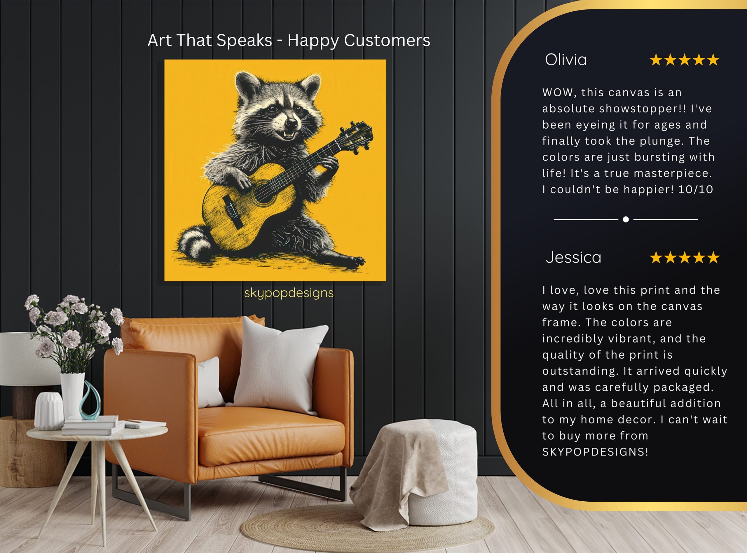8.jpg Raccoon Rock Star Art