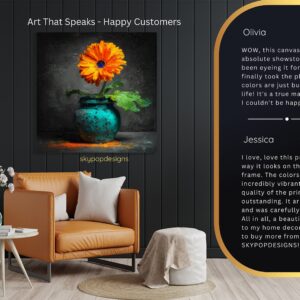 Orange Gerbera Daisy Art