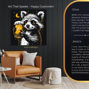 Raccoon Beer Night Art