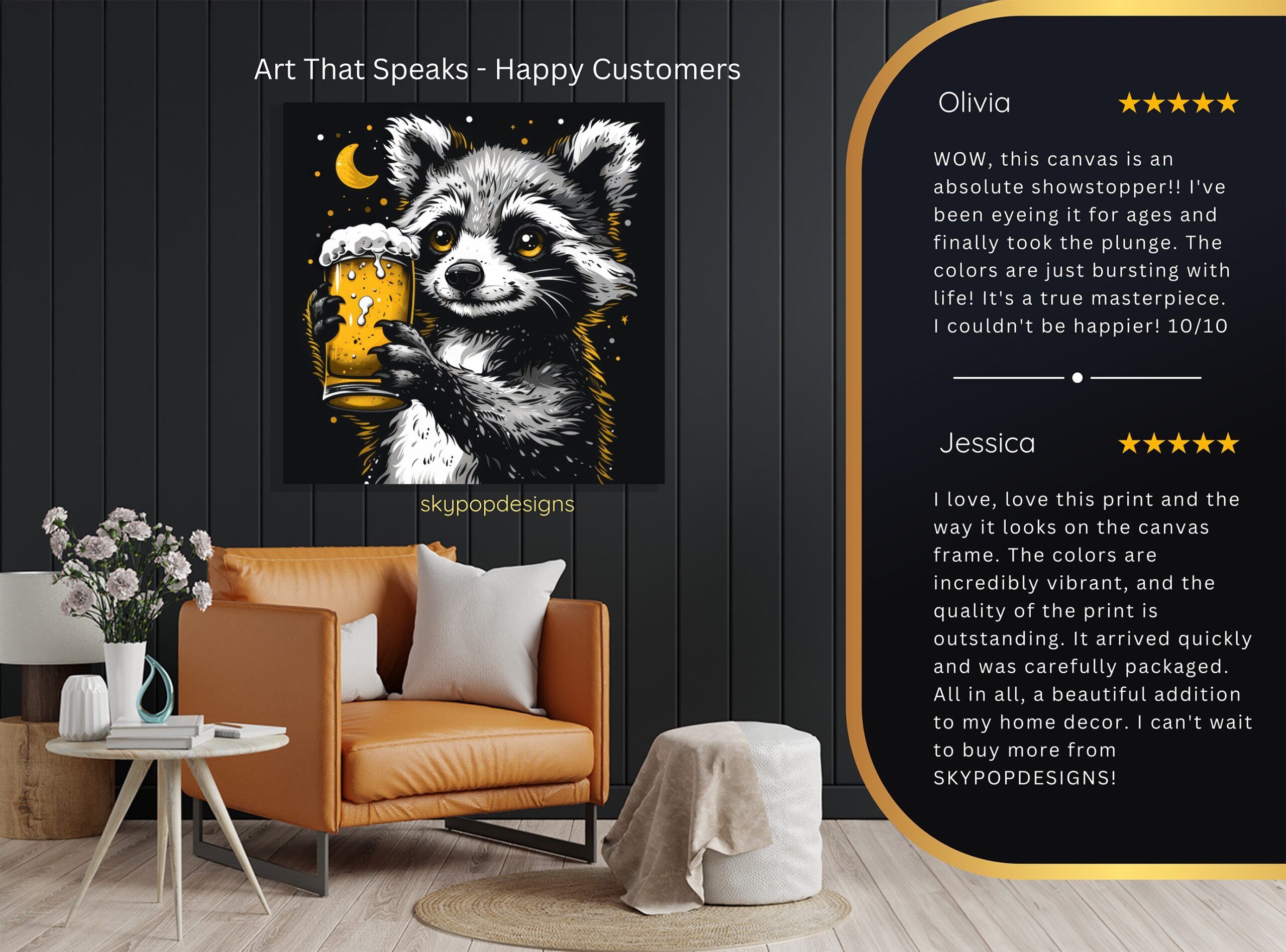8.jpg Raccoon Beer Night Art